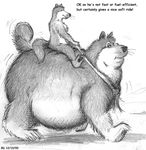  all_fours bd black_and_white dig english_text greyscale leash male monochrome nude overweight riding size_difference text 