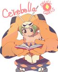  black_eyes book cerebella_(skullgirls) green_hair hat living_clothes mundane_utility rawan reading skullgirls solo vice-versa_(skullgirls) 