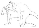  all_fours ambiguous_gender anthro anthro_on_feral bestiality black_and_white canine digitigrade doggy_position doggystyle feral from_behind humping interspecies looking_back male mammal monochrome plantigrade sex zoophilic 