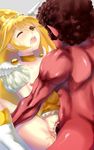  1girl akaooni bike_shorts blonde_hair blush boots breasts choker cum cum_in_pussy cure_peace eko flat_chest hair_flaps hetero highres kise_yayoi long_hair magical_girl muscle nipples nude open_mouth ponytail precure saliva sex small_breasts smile_precure! solo_focus tears vaginal wince yellow_choker yellow_eyes 