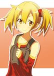  blonde_hair collarbone detached_sleeves short_twintails silica smile solo sword_art_online tom_(drpow) twintails yellow_eyes 