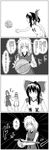  4koma alice_margatroid basketball comic greyscale hakurei_reimu highres hong_meiling izayoi_sakuya monochrome multiple_girls seren_(staphy) short_hair touhou translation_request uniform 