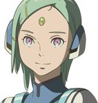  aqua_hair bodysuit eureka eureka_seven_(series) eureka_seven_ao hair_ornament hairclip highres non-web_source purple_eyes ringed_eyes solo transparent_background vector_trace 