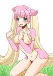  audino blue_eyes blush breasts female nipples personification pink_hair pokemon solo tears u_byou 