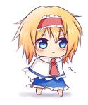  alice_margatroid blonde_hair blue_eyes blush capelet chibi dress hairband short_hair solo tosura-ayato touhou white_background 