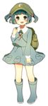  backpack bad_id bad_pixiv_id bag blue_eyes blue_hair blush boots full_body hair_bobbles hair_ornament hat kawashiro_nitori key long_sleeves looking_at_viewer open_mouth pink_usagi pocket rubber_boots short_hair skirt smile solo touhou two_side_up 