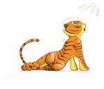  butt e_e_obeso feline female kung_fu_panda looking_back lying mammal master_tigress nude open_mouth side_boob stripes tiger 