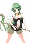  breasts calm,_silent_gusta cleavage duel_monster green_hair highres wand yu-gi-oh! 