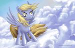 alexmakovsky amber_eyes blonde_hair cloud clouds cutie_mark derp derpy_hooves_(mlp) detailed_background equine female feral friendship_is_magic frown hair horse mammal my_little_pony pegasus pony solo wings 
