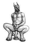  anakuro anal anal_insertion anal_masturbation anal_penetration animal_genitalia anus balls belly black_and_white butt canine canine_penis cum dildo dildo_sitting dog erection great_dane greyscale insertion knot male mammal masturbation monochrome navel nipples nude open_mouth penetration penis plain_background precum presenting sex_toy sketch smile solo 