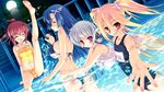  arusu_makina bikini colorful_cure elf etoiles game_cg ichinose_hanatsu moric night pool sakuramiya_aoi school_swimsuit sideboob swimsuit 