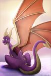  claws dragon eyes_open horn invalid_tag male open_mouth purple_eyes savage-cynder scalie sky snow solo spyro spyro_the_dragon sun teeth tongue wings 