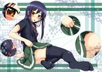  accel_world black_hair blush bra brown_eyes cla_(torinabe) kuroyukihime long_hair open_mouth school_uniform solo thighhighs umesato_middle_school_uniform underwear 