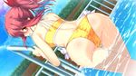  ass bikini blush colorful_cure etoiles game_cg ichinose_hanatsu moric pool red_hair swimsuit wet 