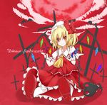  absurdres ascot bad_id bad_pixiv_id blonde_hair chain flandre_scarlet highres pointy_ears red_eyes sei000 smile solo touhou wings 