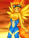  anthro anthrofied big_breasts breasts clothing equine eyewear female friendship_is_magic goggles hair horse long_hair looking_at_viewer mammal my_little_pony nipples orange_eyes orange_hair pegasus pony skinsuit smile solo spandex spitfire_(mlp) standing teeth tight_clothing topless undressing urban-centre wings wonderbolts_(mlp) yellow yellow_nipples yellow_skin zipper 
