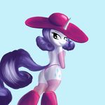  clothing elbow_gloves equine female friendship_is_magic fur gloves hat horn horse legwear looking_at_viewer mammal my_little_pony plain_background pony rarity_(mlp) snus-kun solo standing stockings thong unicorn white_fur 