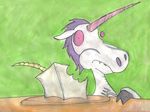  eating equine fork hair horn jared_von_hindman mammal purple_hair purple_mane tofu tofunicorn unicorn 