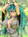  alternate_breast_size aqua_eyes aqua_hair bdsm blush bondage bound breasts colorized crying crying_with_eyes_open cuffs groping hair_ornament hatsune_miku huge_breasts long_hair magister_(medical_whiskey) mechanical_arm necktie necktie_removed open_clothes open_vest restrained shackles solo sweat syringe tattoo tears translated twintails very_long_hair vest vocaloid 