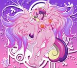  anthro anthrofied breasts crown equine female friendship_is_magic fur hair hooves horn invalid_tag mammal mane multi-colored_hair my_little_pony navel nipples pink_fur princess princess_cadance_(mlp) princess_cadence purple_eyes pussy royalty smile solo srklmsama winged_unicorn wings 