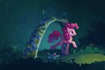  absurd_res alligator arch arthropod blue_eyes butterfly cutie_mark detailed_background equine female feral friendship_is_magic gummy_(mlp) hair hi_res holivi horse insect jungle male mammal my_little_pony path pink_hair pinkie_pie_(mlp) pony red_eyes reptile scalie 