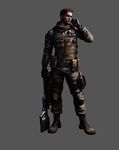  1boy absurdres boots brown_hair cross-laced_footwear gloves gun highres lace-up_boots male male_focus marksman military nivans_piers piers_nivans resident_evil resident_evil_6 scarf sniper uniform weapon 