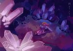  abstract_background absurd_res cave crystal equine eyes_closed female feral friendship_is_magic hair hi_res holivi horn horse mammal my_little_pony pony princess_cadance_(mlp) princess_cadence purple_hair purple_theme sleeping solo winged_unicorn wings 