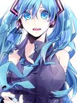  aqua_eyes aqua_hair bad_id bad_pixiv_id detached_sleeves hatsune_miku headset hinamu long_hair looking_at_viewer necktie open_mouth solo twintails vocaloid 