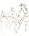  drink drunk hibbary male monochrome sitting sketch solo 