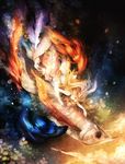  arowana blonde_hair dress fish highres original sui_(petit_comet) underwater 