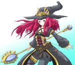  duel_monster gishki_emilia hat jewelry necklace red_hair ritua_emilia wand witch_hat yu-gi-oh! 