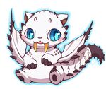  ambiguous_gender barioth blue_eyes cute huiro monster_hunter pseudowyvern solo video_games white_body wings wyvern 