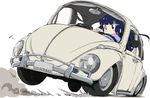  aoki_reika blue_eyes blue_hair car driving ground_vehicle hime_cut long_hair motor_vehicle precure smile_precure! solo umanosuke volkswagen_beetle 