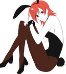  animal_ears bad_id bad_pixiv_id breasts bunny_ears bunny_girl bunny_tail bunnysuit detached_collar fate/zero fate_(series) medium_breasts pantyhose red_eyes red_hair rena_(renasight) short_hair sideboob sola-ui_nuada-re_sophia-ri solo tail wrist_cuffs 