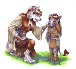  canine consolation couple duo ear_piercing female kid lightsaber mammal piercing plain_background robe star_wars tears weapon white_background wielder wolf 