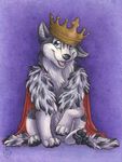  ambiguous_gender canine cape crown dog feral fur husky idess king mammal royalty solo white_fur 
