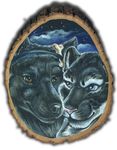  anthro blue_eyes canine couple duo feline mammal night portrait scan smile wielder wolf yellow_eyes 