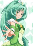  bad_id bad_pixiv_id choker cure_march green green_choker green_eyes green_hair green_skirt heart kiko_(okuwae) long_hair magical_girl midorikawa_nao ponytail precure skirt smile smile_precure! solo tiara tri_tails 