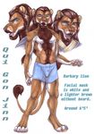  anthro blue_eyes feline lion male mammal model_sheet open_mouth plain_background pose qui-gon_jinn qui_gon_jinn solo standing underwear white_background wielder 