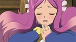  akb0048 animated animated_gif blush bouncing_breasts breasts eyes_closed hair kishida_mimori large_breasts lowres purple_hair strapless 