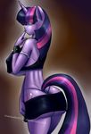  2012 big_breasts blush breasts butt clothing cutie_mark equine female friendship_is_magic gauntlets goth hair horn huge_breasts invalid_tag looking_back mane marauder6272 my_little_pony skimpy skirt solo thong twilight_sparkle_(mlp) unicorn 