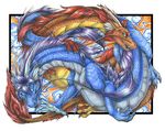  blue blue_clouds blue_eyes blue_scales chinese_dragon couple dragon feral scalie smile wielder 