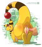  abstract_background ampharos anus balls blush clitoris david_nathan_dawkins digitigrade disembodied_penis donotdelete duo female fur human interspecies male mammal nintendo open_mouth penis plump_labia pok&#233;mon pok&#233;philia pok&eacute;mon pussy solo_focus straight vein video_games yellow_fur 