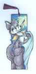  blaze-lupine blazelupine blue_eyes bookmark canine female mammal necklace nude plain_background pose scan solo white_background wielder wolf 