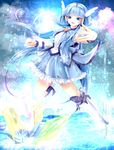  absurdres aoki_reika azusayumi_meme bad_id bad_pixiv_id blue blue_eyes blue_hair blue_skirt boots choker cure_beauty hair_tubes head_wings highres ice knee_boots long_hair magical_girl open_mouth precure sidelocks skirt smile smile_precure! snow solo tiara water wrist_cuffs 