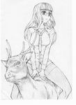  animal bad_id bad_pixiv_id copyright_request ega glasses greyscale long_hair monochrome solo traditional_media 