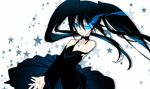  bad_id bad_pixiv_id bangs bare_shoulders black_dress black_hair black_rock_shooter black_rock_shooter_(character) blade_(galaxist) blue_eyes blue_nails burning_eye choker dress hands_clasped long_hair nail_polish own_hands_together pale_skin solo star twintails uneven_twintails v_arms very_long_hair 