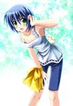  air blue_hair blush green_eyes highres kirishima_kano otoki_raku short_hair solo 