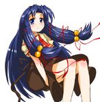  air blue_eyes blue_hair kannabi_no_mikoto long_hair lowres ribbon school_uniform solo yn1982 