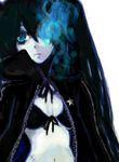  bad_id bad_pixiv_id banned_artist black_hair black_rock_shooter black_rock_shooter_(character) blue_eyes long_hair lowres midriff navel okia solo twintails 